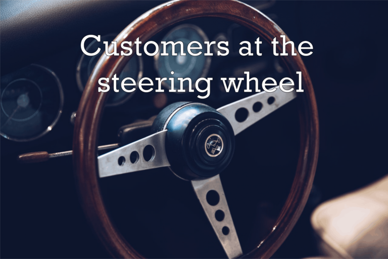 Customers at the steering wheel