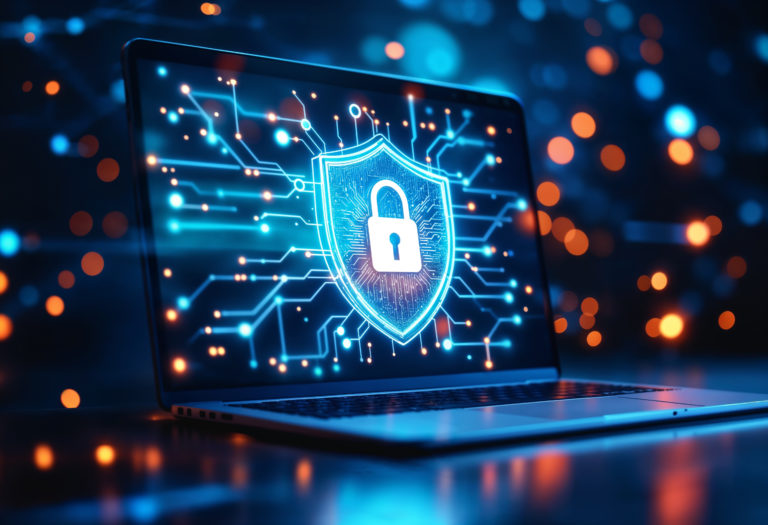 cybersecurity concept collage design
